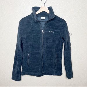 Columbia Full Zip Fleece Sweater Jacket Gray L
